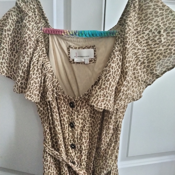 Leopard print Anthropologie dress sz 0 - Picture 12 of 15